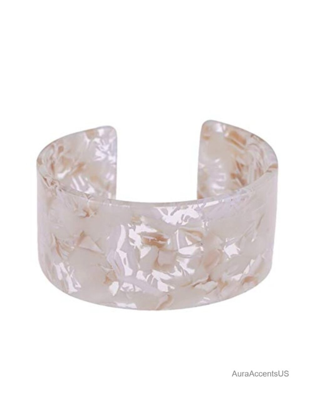 Tortoise Wide Cuff Bangle Acrylic Resin Open Adjustable Acetate Statement